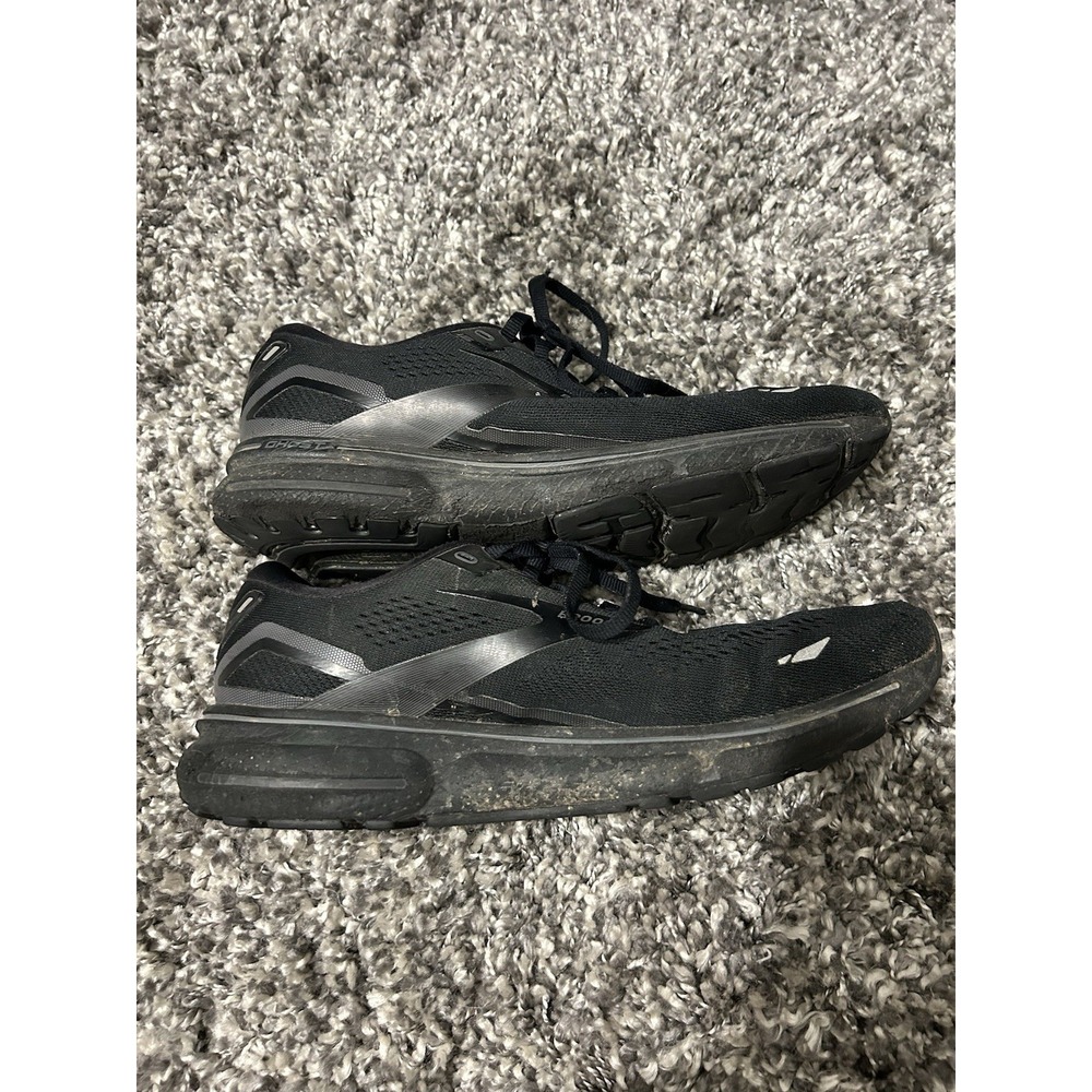 Brooks Ghost 12 Shoes Mens 9 All Black Training Active Comfort - Picture 5 of 7